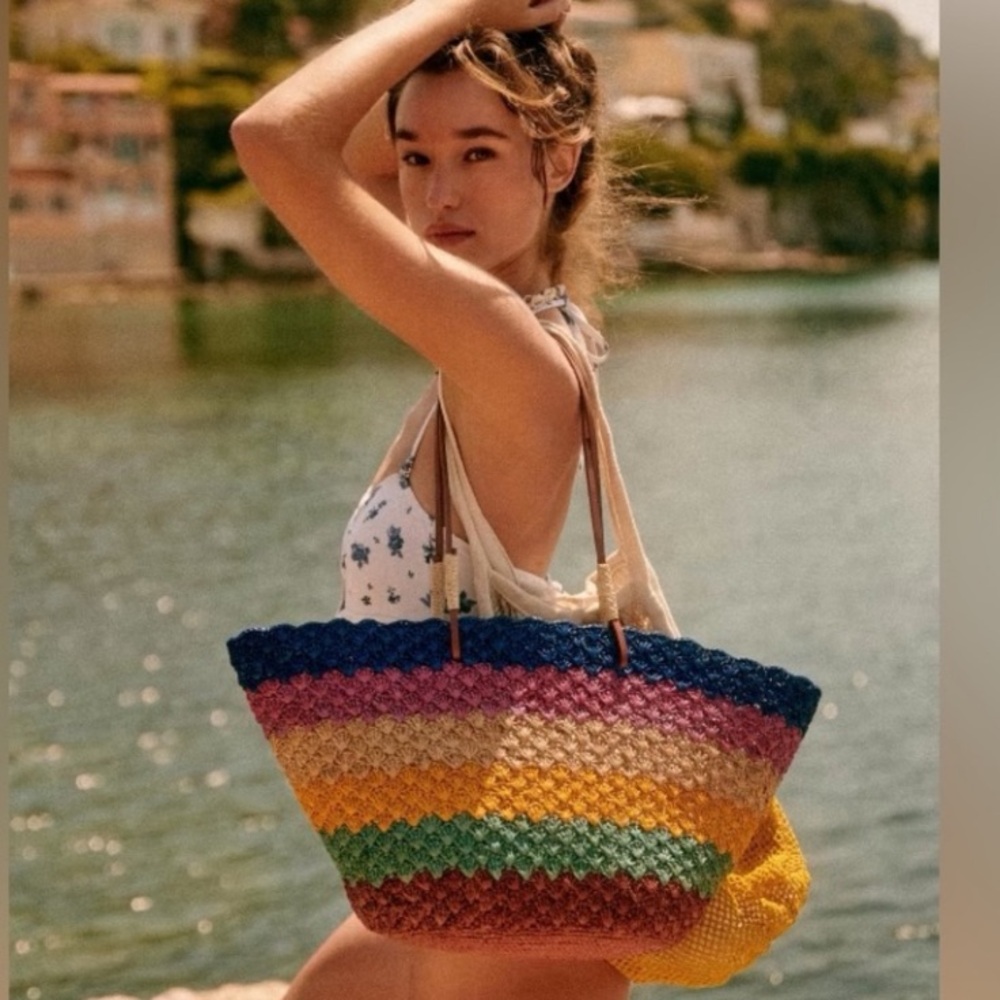 Sezane Raffia Felice Bag. Multicolored. - Picture 6 of 12